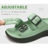 imageKuaiLu Womens Recovery Sandals With Comfortable Plantar Fasciitis Arch Support Orthotic Adjustable Thick Cushion Sport Slides Reduces Stress on Feet Joints ampamp Back PostExerciseOlive Green