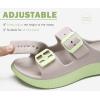 imageKuaiLu Womens Recovery Sandals With Comfortable Plantar Fasciitis Arch Support Orthotic Adjustable Thick Cushion Sport Slides Reduces Stress on Feet Joints ampamp Back PostExerciseApricot Green