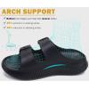 imageKuaiLu Womens Recovery Sandals With Comfortable Plantar Fasciitis Arch Support Orthotic Adjustable Thick Cushion Sport Slides Reduces Stress on Feet Joints ampamp Back PostExerciseAll Black