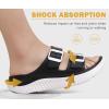 imageKuaiLu Womens Recovery Sandals With Comfortable Plantar Fasciitis Arch Support Orthotic Adjustable Thick Cushion Sport Slides Reduces Stress on Feet Joints ampamp Back PostExerciseBlack White