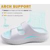 imageKuaiLu Womens Recovery Sandals With Comfortable Plantar Fasciitis Arch Support Orthotic Adjustable Thick Cushion Sport Slides Reduces Stress on Feet Joints ampamp Back PostExerciseWhite