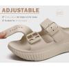 imageKuaiLu Womens Recovery Sandals With Comfortable Plantar Fasciitis Arch Support Orthotic Adjustable Thick Cushion Sport Slides Reduces Stress on Feet Joints ampamp Back PostExerciseBeige