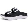 imageKuaiLu Womens Recovery Sandals With Comfortable Plantar Fasciitis Arch Support Orthotic Adjustable Thick Cushion Sport Slides Reduces Stress on Feet Joints ampamp Back PostExerciseBlack White