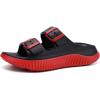 imageKuaiLu Womens Recovery Sandals With Comfortable Plantar Fasciitis Arch Support Orthotic Adjustable Thick Cushion Sport Slides Reduces Stress on Feet Joints ampamp Back PostExerciseBlackRed