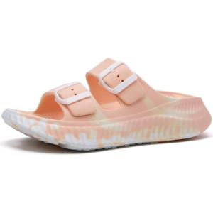 imageKuaiLu Womens Recovery Sandals With Comfortable Plantar Fasciitis Arch Support Orthotic Adjustable Thick Cushion Sport Slides Reduces Stress on Feet Joints ampamp Back PostExerciseCamo Pink