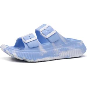 imageKuaiLu Womens Recovery Sandals With Comfortable Plantar Fasciitis Arch Support Orthotic Adjustable Thick Cushion Sport Slides Reduces Stress on Feet Joints ampamp Back PostExerciseCamo Blue