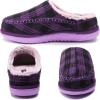 imageKuaiLu Womens Clog Slippers with Comfy Arch Support Orthotic Plantar Memory Foam Ladies Slippers for Women Winter Warm Fluff Faux Slip on Felt Houes Shoes Hard Rubber Sole Purple Plaid size 11