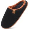 imageKuaiLu Mens House Memory Foam Slippers with Orthotic Arch Support Comfy Warm Plush Lining Slip On Casual Pantuflas Mans Comfortable Bedroom Shoes Rubber Sole for IndoorampampOutdoor Black Brown Size 8