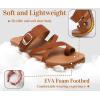 imageKuaiLu Womens Orthopedic Sandals With Comfortable Arch Support Cushion Yoga Mat Slides Fashion Summer Beach Flat Sandles Adjustable Open Toe Travel Outdoor Plantar Fasciitis Flip Flops US Size 511Tan Brown
