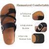 imageKuaiLu Womens Orthopedic Sandals With Comfortable Arch Support Cushion Yoga Mat Slides Fashion Summer Beach Flat Sandles Adjustable Open Toe Travel Outdoor Plantar Fasciitis Flip Flops US Size 511Tan Black