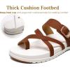 imageKuaiLu Womens Orthopedic Sandals With Comfortable Arch Support Cushion Yoga Mat Slides Fashion Summer Beach Flat Sandles Adjustable Open Toe Travel Outdoor Plantar Fasciitis Flip Flops US Size 511Tan White