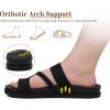 imageKuaiLu Womens Orthopedic Sandals With Comfortable Arch Support Cushion Yoga Mat Slides Fashion Summer Beach Flat Sandles Adjustable Open Toe Travel Outdoor Plantar Fasciitis Flip Flops US Size 511Black