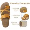 imageKuaiLu Womens Orthopedic Sandals With Comfortable Arch Support Cushion Yoga Mat Slides Fashion Summer Beach Flat Sandles Adjustable Open Toe Travel Outdoor Plantar Fasciitis Flip Flops US Size 511Beige