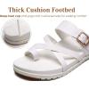 imageKuaiLu Womens Orthopedic Sandals With Comfortable Arch Support Cushion Yoga Mat Slides Fashion Summer Beach Flat Sandles Adjustable Open Toe Travel Outdoor Plantar Fasciitis Flip Flops US Size 511Bride White