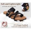 imageKuaiLu Womens Orthopedic Sandals With Comfortable Arch Support Cushion Yoga Mat Slides Fashion Summer Beach Flat Sandles Adjustable Open Toe Travel Outdoor Plantar Fasciitis Flip Flops US Size 511Tan Black