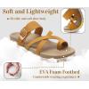 imageKuaiLu Womens Orthopedic Sandals With Comfortable Arch Support Cushion Yoga Mat Slides Fashion Summer Beach Flat Sandles Adjustable Open Toe Travel Outdoor Plantar Fasciitis Flip Flops US Size 511Beige