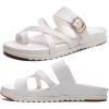 imageKuaiLu Womens Orthopedic Sandals With Comfortable Arch Support Cushion Yoga Mat Slides Fashion Summer Beach Flat Sandles Adjustable Open Toe Travel Outdoor Plantar Fasciitis Flip Flops US Size 511Bride White
