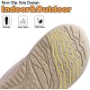 imageKuaiLu Womens Clog Slippers with Comfy Arch Support Orthotic Plantar Fasciitis Memory Foam Ladies Slippers for Women Winter Warm Slip on Felt Houes Shoes Hard Rubber Sole Beige size 9