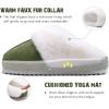imageKuaiLu Womens House Platform Slippers Warm Faux Suede Fuzzy Thick Cushioned Yoga Foam Shoes Ladies Slipper Home Lightweight Slip on Indoor Outdoor NonSlip Hard SoleGreen