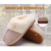 imageKuaiLu Womens House Platform Slippers Warm Faux Suede Fuzzy Thick Cushioned Yoga Foam Shoes Ladies Slipper Home Lightweight Slip on Indoor Outdoor NonSlip Hard SoleApricot