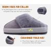 imageKuaiLu Womens House Platform Slippers Warm Faux Suede Fuzzy Thick Cushioned Yoga Foam Shoes Ladies Slipper Home Lightweight Slip on Indoor Outdoor NonSlip Hard SoleGrey