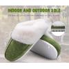 imageKuaiLu Womens House Platform Slippers Warm Faux Suede Fuzzy Thick Cushioned Yoga Foam Shoes Ladies Slipper Home Lightweight Slip on Indoor Outdoor NonSlip Hard SoleGreen