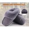 imageKuaiLu Womens House Platform Slippers Warm Faux Suede Fuzzy Thick Cushioned Yoga Foam Shoes Ladies Slipper Home Lightweight Slip on Indoor Outdoor NonSlip Hard SoleGrey