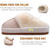 imageKuaiLu Womens House Platform Slippers Warm Faux Suede Fuzzy Thick Cushioned Yoga Foam Shoes Ladies Slipper Home Lightweight Slip on Indoor Outdoor NonSlip Hard SoleApricot