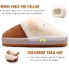 imageKuaiLu Womens House Platform Slippers Warm Faux Suede Fuzzy Thick Cushioned Yoga Foam Shoes Ladies Slipper Home Lightweight Slip on Indoor Outdoor NonSlip Hard SoleChestnut