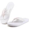 imageKuaiLu Womens Flip Flops With Arch Support Comfortable Yoga Mat Cushion Thong Leather Sandals for Ladies Fashion Slip On Summer Beach Walking Slides Indoor Outdoor Travel Orthotic SlippersWhite