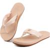 imageKuaiLu Womens Flip Flops With Arch Support Comfortable Yoga Mat Cushion Thong Leather Sandals for Ladies Fashion Slip On Summer Beach Walking Slides Indoor Outdoor Travel Orthotic SlippersBeige