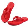 imageKuaiLu Womens Flip Flops With Arch Support Comfortable Yoga Mat Cushion Thong Leather Sandals for Ladies Fashion Slip On Summer Beach Walking Slides Indoor Outdoor Travel Orthotic SlippersRed