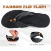 imageKuaiLu Womens Flip Flops With Arch Support Comfortable Yoga Mat Cushion Thong Leather Sandals for Ladies Fashion Slip On Summer Beach Walking Slides Indoor Outdoor Travel Orthotic SlippersBlack Khaki