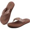 imageKuaiLu Womens Flip Flops With Arch Support Comfortable Yoga Mat Cushion Thong Leather Sandals for Ladies Fashion Slip On Summer Beach Walking Slides Indoor Outdoor Travel Orthotic SlippersBrown