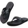 imageKuaiLu Womens Flip Flops With Arch Support Comfortable Yoga Mat Cushion Thong Leather Sandals for Ladies Fashion Slip On Summer Beach Walking Slides Indoor Outdoor Travel Orthotic SlippersBlack