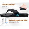 imageKuaiLu Womens Flip Flops With Arch Support Comfortable Yoga Mat Cushion Thong Leather Sandals for Ladies Fashion Slip On Summer Beach Walking Slides Indoor Outdoor Travel Orthotic SlippersBlack
