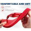 imageKuaiLu Womens Flip Flops With Arch Support Comfortable Yoga Mat Cushion Thong Leather Sandals for Ladies Fashion Slip On Summer Beach Walking Slides Indoor Outdoor Travel Orthotic SlippersRed