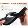 imageKuaiLu Womens Flip Flops With Arch Support Comfortable Yoga Mat Cushion Thong Leather Sandals for Ladies Fashion Slip On Summer Beach Walking Slides Indoor Outdoor Travel Orthotic SlippersBlack
