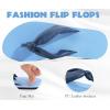 imageKuaiLu Womens Flip Flops With Arch Support Comfortable Yoga Mat Cushion Thong Leather Sandals for Ladies Fashion Slip On Summer Beach Walking Slides Indoor Outdoor Travel Orthotic SlippersBlue