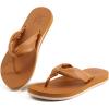 imageKuaiLu Womens Flip Flops With Arch Support Comfortable Yoga Mat Cushion Thong Leather Sandals for Ladies Fashion Slip On Summer Beach Walking Slides Indoor Outdoor Travel Orthotic SlippersKhaki