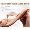 imageKuaiLu Womens Flip Flops With Arch Support Comfortable Yoga Mat Cushion Thong Leather Sandals for Ladies Fashion Slip On Summer Beach Walking Slides Indoor Outdoor Travel Orthotic SlippersBeige