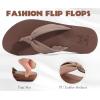 imageKuaiLu Womens Flip Flops With Arch Support Comfortable Yoga Mat Cushion Thong Leather Sandals for Ladies Fashion Slip On Summer Beach Walking Slides Indoor Outdoor Travel Orthotic SlippersBrown