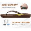 imageKuaiLu Womens Rhinestone Flip Flops with Comfort Arch Support Yoga Mat Cushion Sandals Fashion Summer Beach Travel Orthotic Walking Thong Sandles Slip on Plantar Fasciitis Indoor Outdoor ShoesBrown