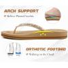 imageKuaiLu Womens Rhinestone Flip Flops with Comfort Arch Support Yoga Mat Cushion Sandals Fashion Summer Beach Travel Orthotic Walking Thong Sandles Slip on Plantar Fasciitis Indoor Outdoor ShoesBeige