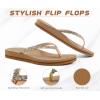 imageKuaiLu Womens Rhinestone Flip Flops with Comfort Arch Support Yoga Mat Cushion Sandals Fashion Summer Beach Travel Orthotic Walking Thong Sandles Slip on Plantar Fasciitis Indoor Outdoor ShoesBeige