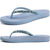 imageKuaiLu Womens Rhinestone Flip Flops with Comfort Arch Support Yoga Mat Cushion Sandals Fashion Summer Beach Travel Orthotic Walking Thong Sandles Slip on Plantar Fasciitis Indoor Outdoor ShoesLight Blue