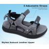 imageKuaiLu Mens Hiking Sandals With Arch Support Sport Recovery Athletic Walking Sandals For Man Outdoor Summer Casual Thick Cushion Beach Water Fisherman Sandal Size 715Grey