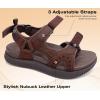imageKuaiLu Mens Hiking Sandals With Arch Support Sport Recovery Athletic Walking Sandals For Man Outdoor Summer Casual Thick Cushion Beach Water Fisherman Sandal Size 715Dark Brown