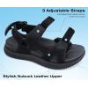 imageKuaiLu Mens Hiking Sandals With Arch Support Sport Recovery Athletic Walking Sandals For Man Outdoor Summer Casual Thick Cushion Beach Water Fisherman Sandal Size 715Black