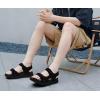 imageKuaiLu Mens Hiking Sandals With Arch Support Sport Recovery Athletic Walking Sandals For Man Outdoor Summer Casual Thick Cushion Beach Water Fisherman Sandal Size 715Black